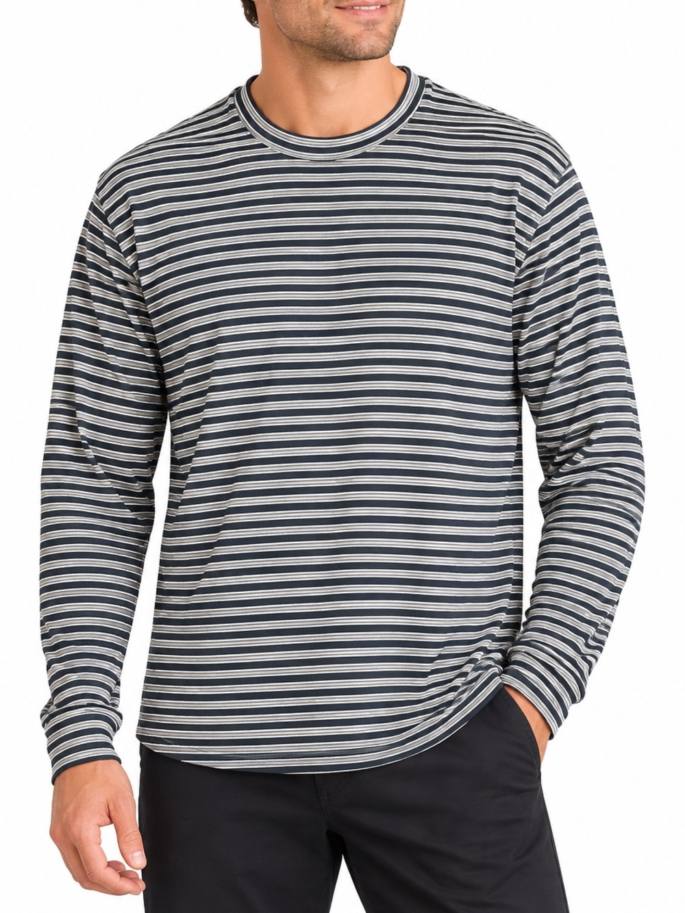 REI Co-op Men’s Size Large Striped Long Sleeve Performance Shirt USA Made